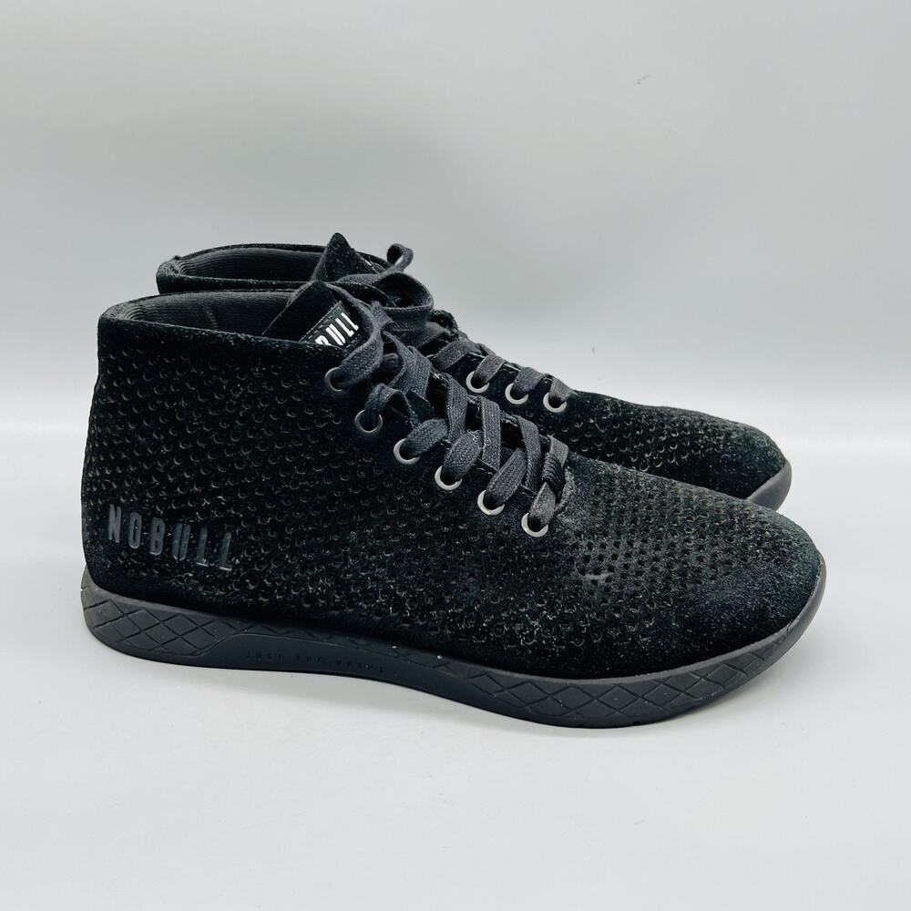 NOBULL Shoes Womens 9.5 Black Velvet High Top Trainer Athletic Sneakers Comfort